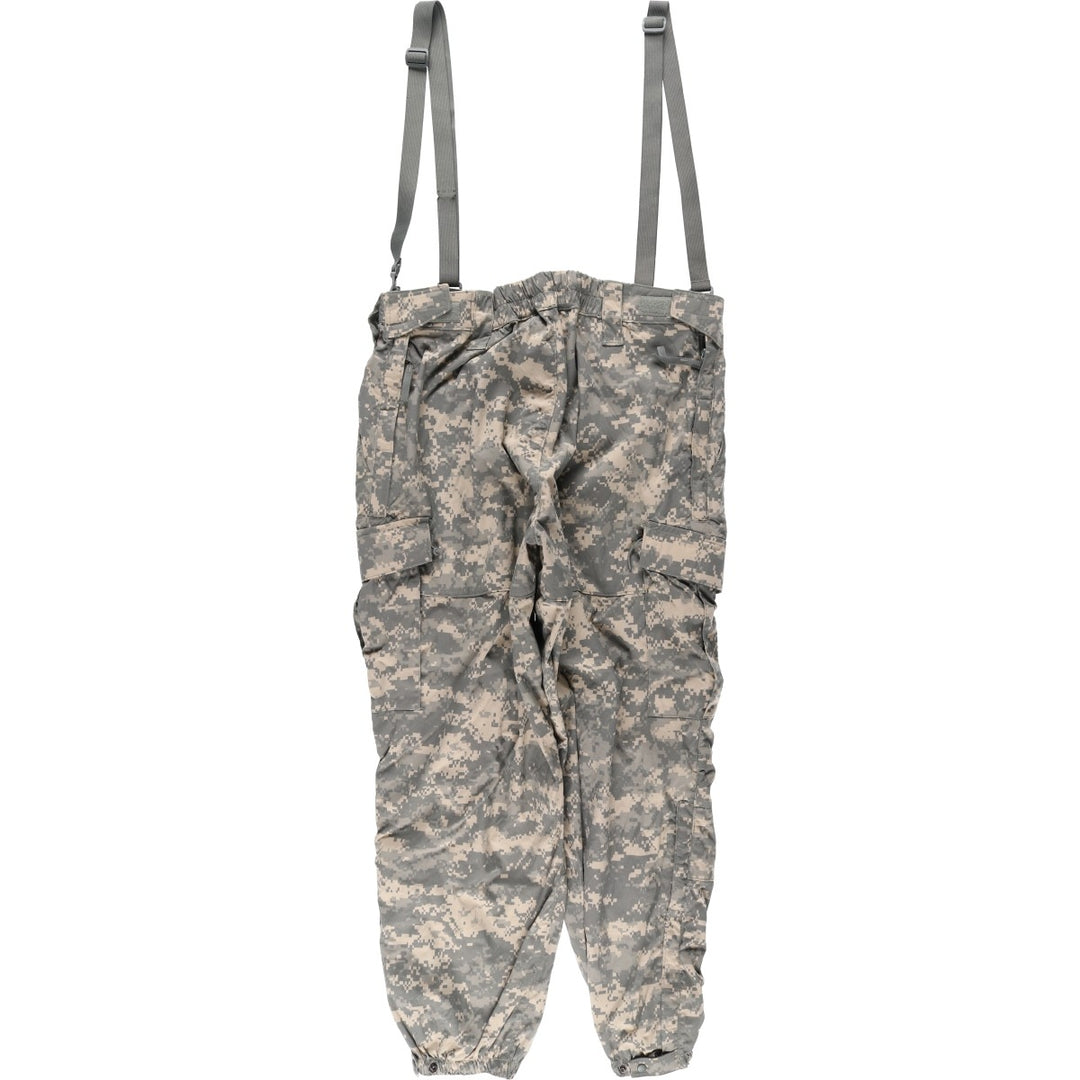 Genuine US Army ECWCS GEN3 LEVEL5 Camouflage Pattern Softshell Pants with Suspenders (Size LL, equivalent to Men's L) Nylon Beige type Vintage Second Hand