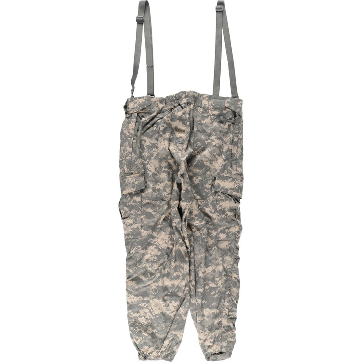 Genuine US Army ECWCS GEN3 LEVEL5 Camouflage Pattern Softshell Pants with Suspenders (Size LL, equivalent to Men's L) Nylon Beige type Vintage Second Hand