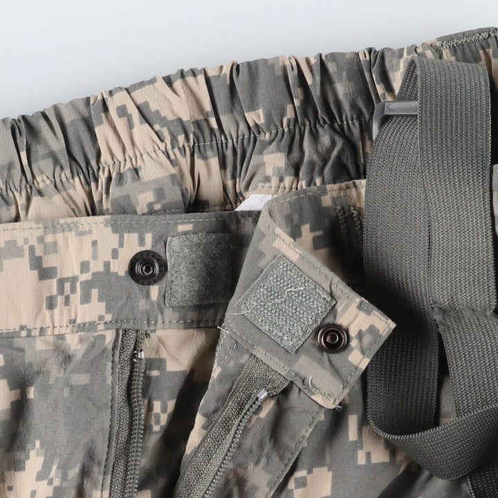 Genuine US Army ECWCS GEN3 LEVEL5 Camouflage Pattern Softshell Pants with Suspenders (Size LL, equivalent to Men's L) Nylon Beige type Vintage Second Hand