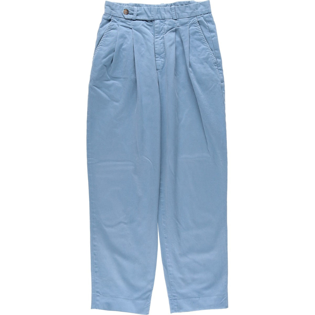 Ralph Lauren POLO RALPH LAUREN Two-Pleat Chino Pants, Women's Size L (equivalent to W27) cotton blue type Vintage Second Hand