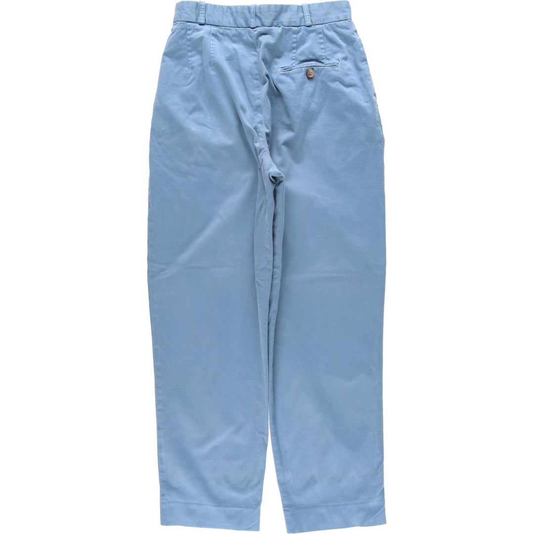 Ralph Lauren POLO RALPH LAUREN Two-Pleat Chino Pants, Women's Size L (equivalent to W27) cotton blue type Vintage Second Hand
