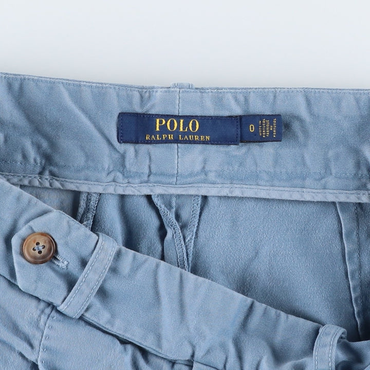 Ralph Lauren POLO RALPH LAUREN Two-Pleat Chino Pants, Women's Size L (equivalent to W27) cotton blue type Vintage Second Hand