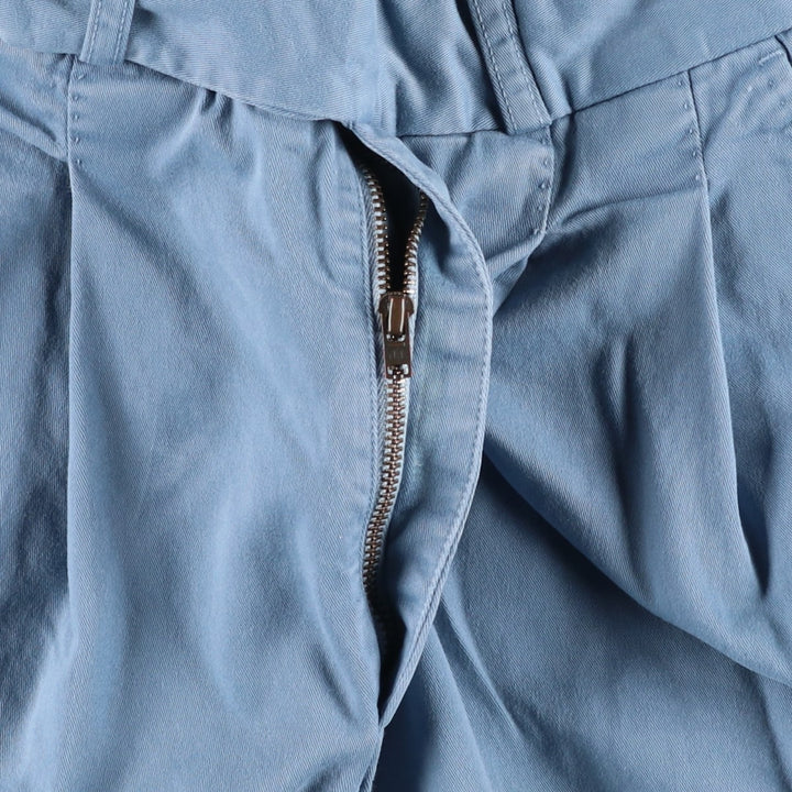 Ralph Lauren POLO RALPH LAUREN Two-Pleat Chino Pants, Women's Size L (equivalent to W27) cotton blue type Vintage Second Hand
