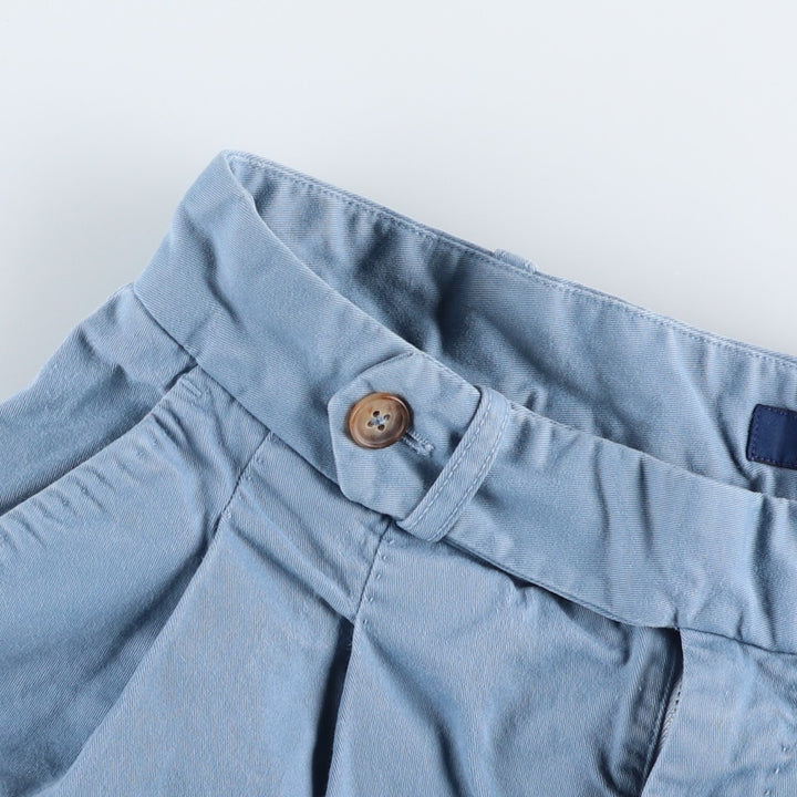 Ralph Lauren POLO RALPH LAUREN Two-Pleat Chino Pants, Women's Size L (equivalent to W27) cotton blue type Vintage Second Hand