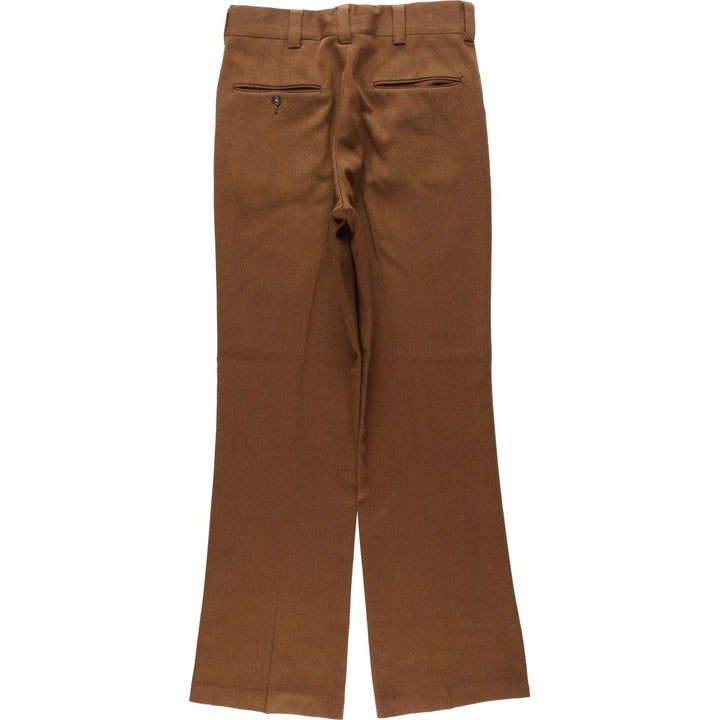 1970'S Sears Kingsroad Herringbone Slacks/Flare Pants, Women's Size L (W29 equivalent), Vintage unclear brown type Vintage Second Hand