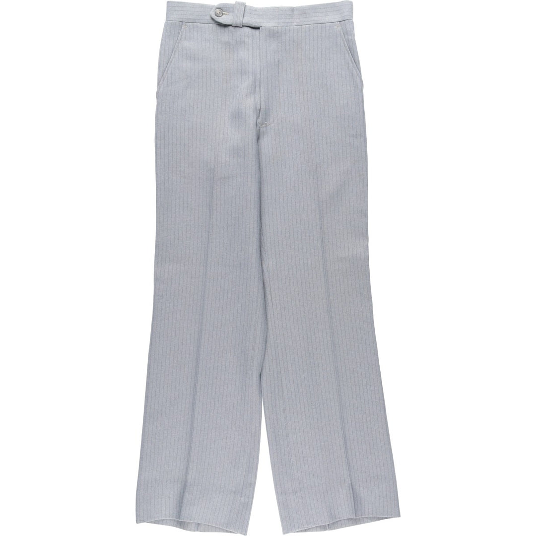Striped Pattern Slacks Pants, Women's Size L (equivalent to W28), Vintage unclear gray type Vintage Second Hand