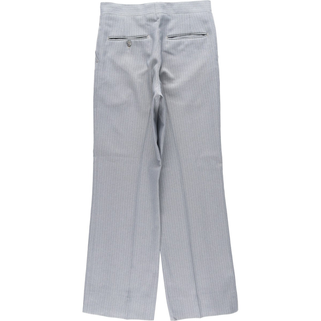 Striped Pattern Slacks Pants, Women's Size L (equivalent to W28), Vintage unclear gray type Vintage Second Hand