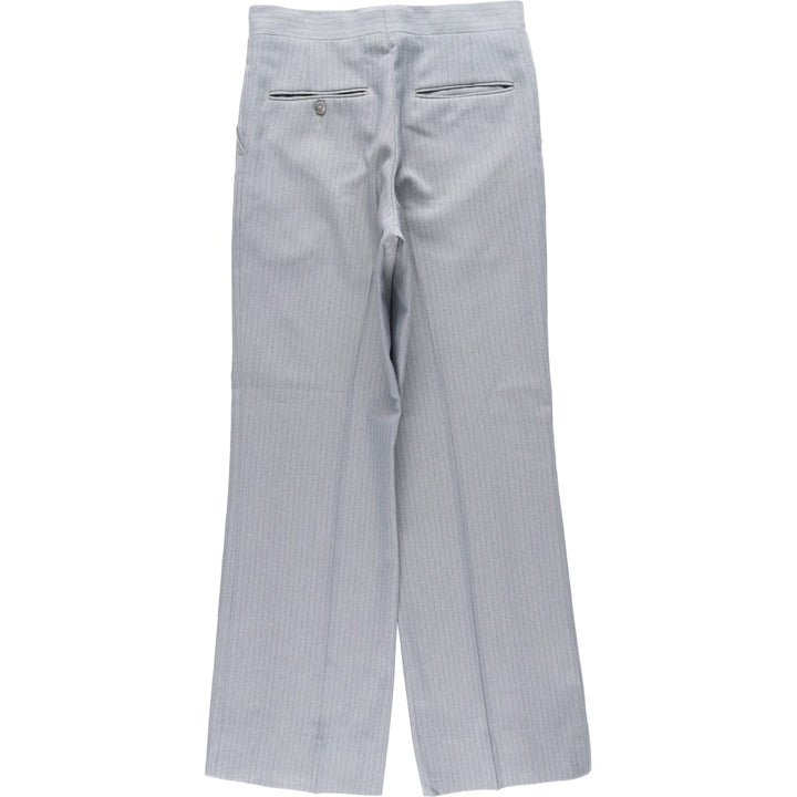 Striped Pattern Slacks Pants, Women's Size L (equivalent to W28), Vintage unclear gray type Vintage Second Hand
