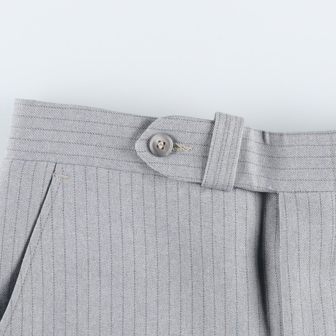 Striped Pattern Slacks Pants, Women's Size L (equivalent to W28), Vintage unclear gray type Vintage Second Hand