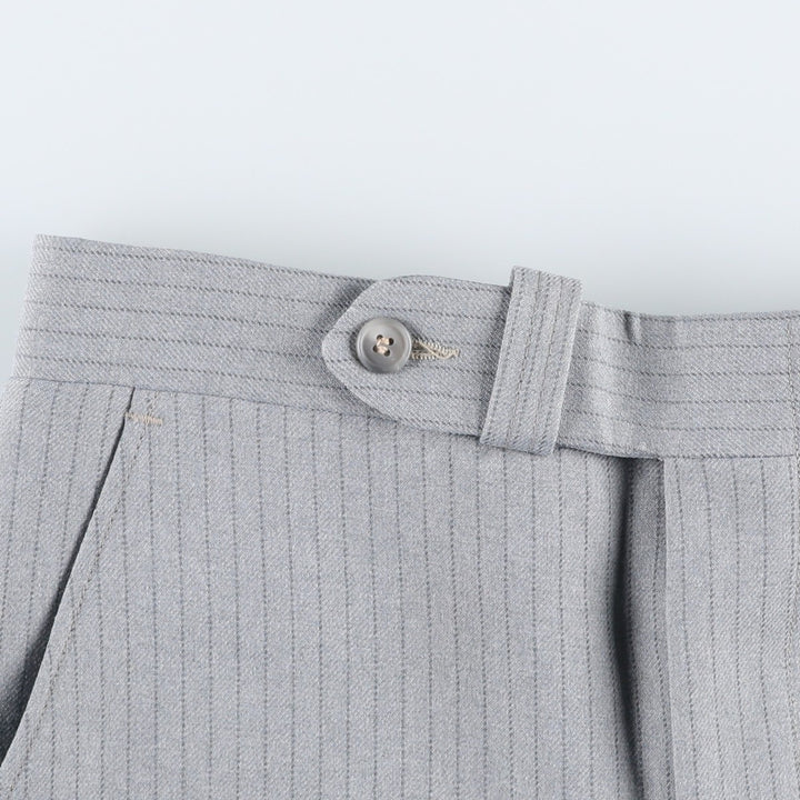 Striped Pattern Slacks Pants, Women's Size L (equivalent to W28), Vintage unclear gray type Vintage Second Hand