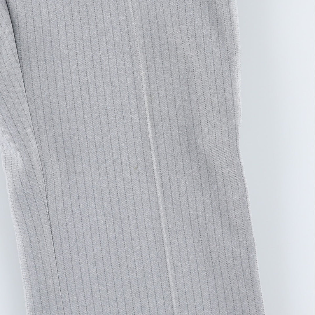 Striped Pattern Slacks Pants, Women's Size L (equivalent to W28), Vintage unclear gray type Vintage Second Hand
