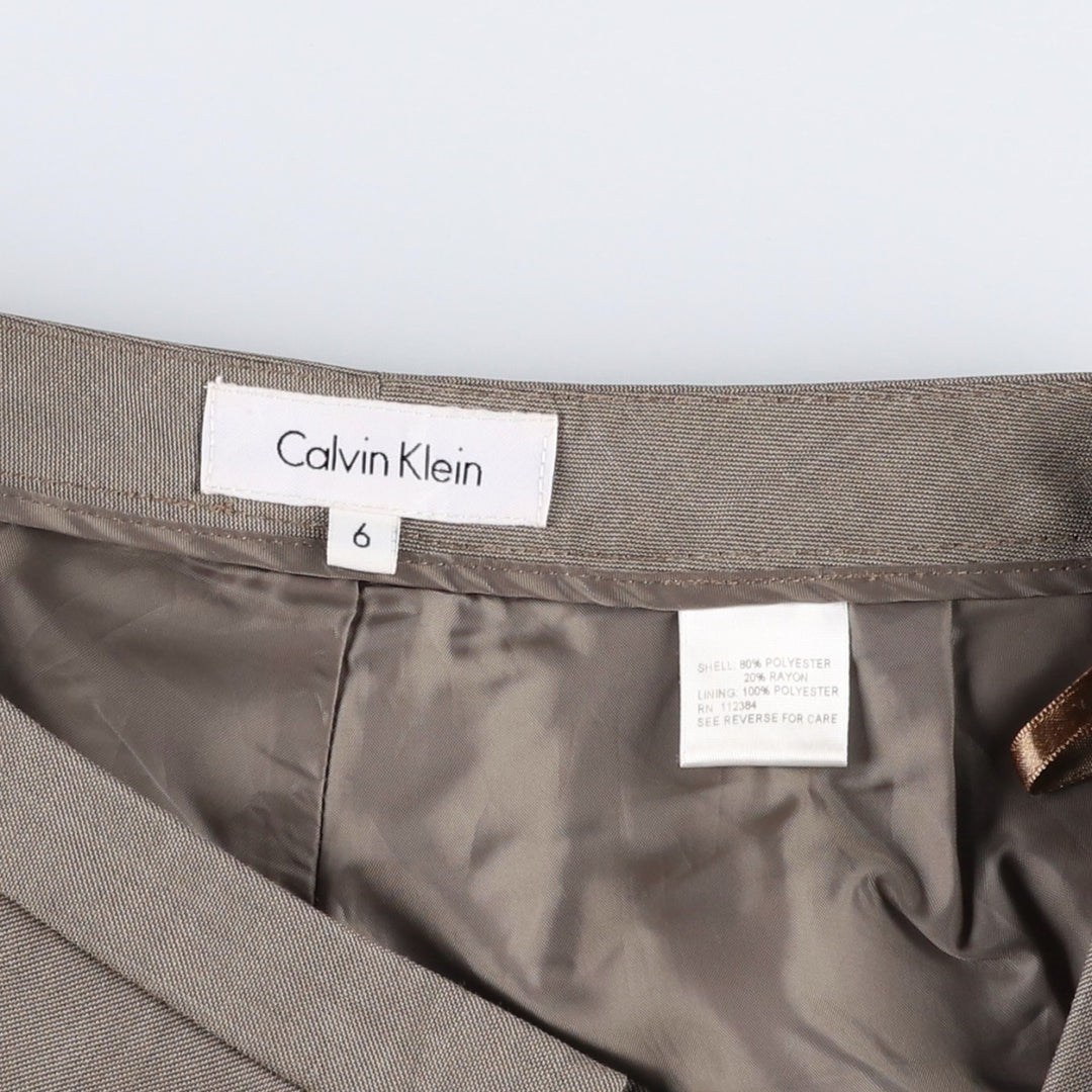 2000s- Calvin Klein slacks, women's size L (equivalent to W30). polyester gray type Vintage Second Hand