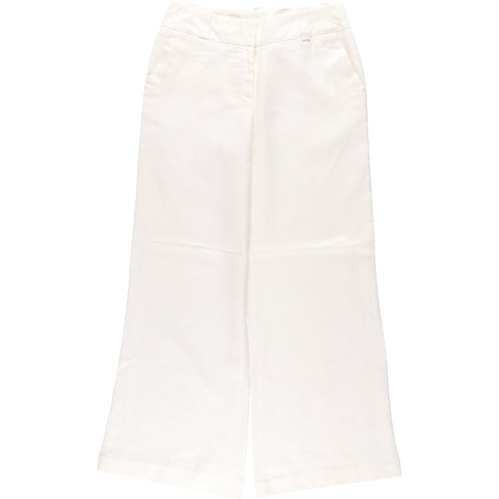 WORTHINGTON Linen Pants, Slacks, Flare Pants, Women's Size L (equivalent to W30) linen white type Vintage Second Hand