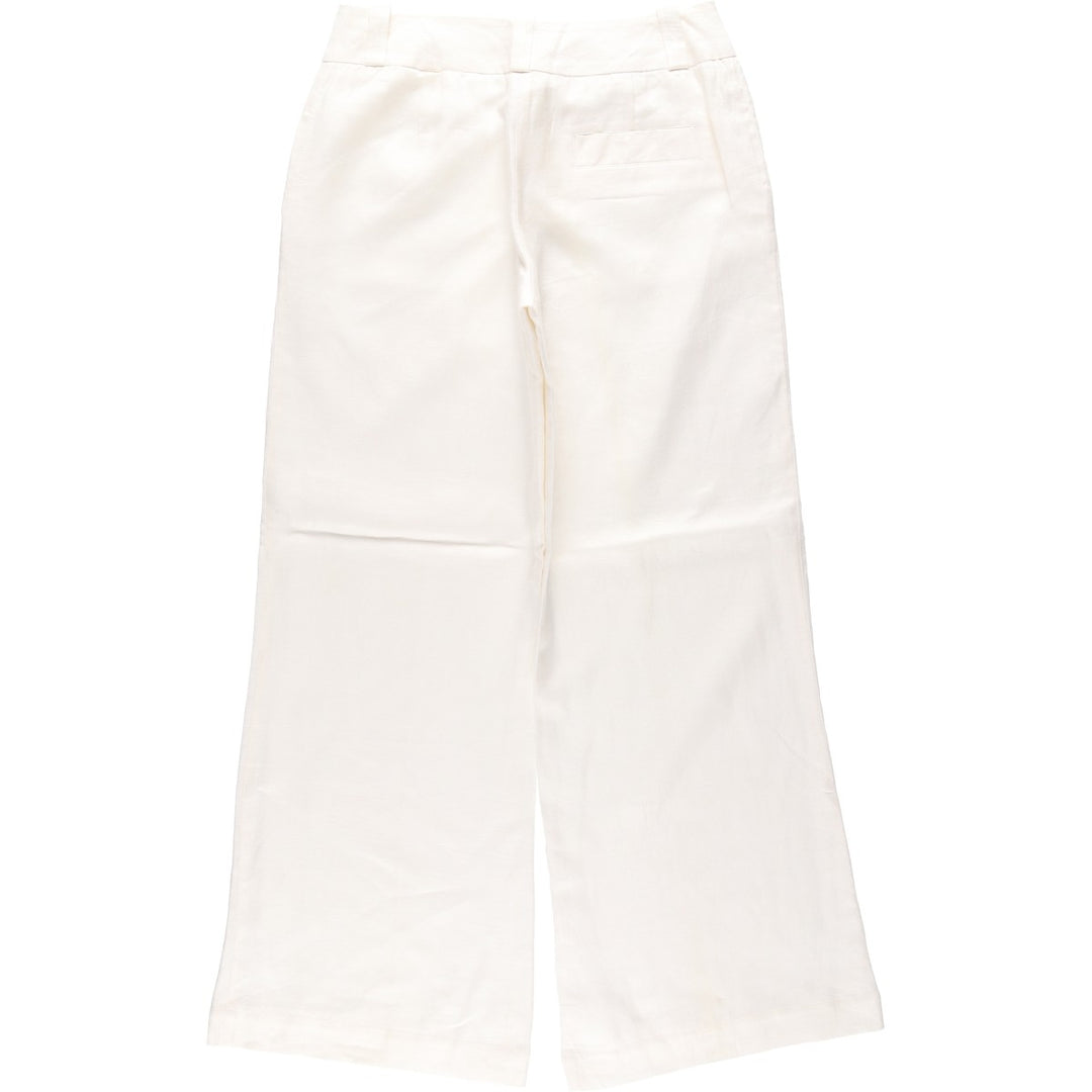 WORTHINGTON Linen Pants, Slacks, Flare Pants, Women's Size L (equivalent to W30) linen white type Vintage Second Hand