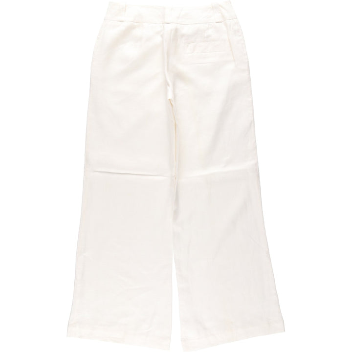 WORTHINGTON Linen Pants, Slacks, Flare Pants, Women's Size L (equivalent to W30) linen white type Vintage Second Hand