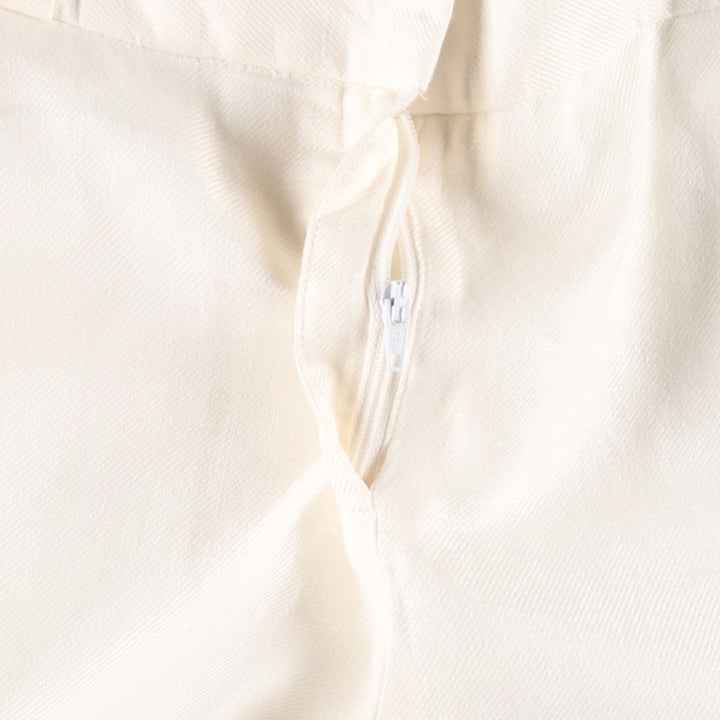 WORTHINGTON Linen Pants, Slacks, Flare Pants, Women's Size L (equivalent to W30) linen white type Vintage Second Hand