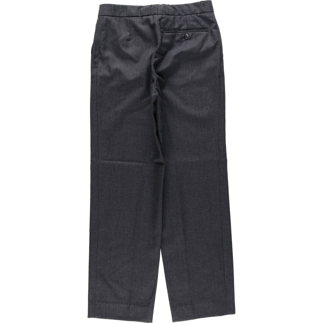 Striped Pattern Wool Slacks Pants, Women's Size L (equivalent to W28), Vintage wool Charcoal Vintage Second Hand