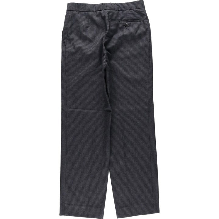 Striped Pattern Wool Slacks Pants, Women's Size L (equivalent to W28), Vintage wool Charcoal Vintage Second Hand