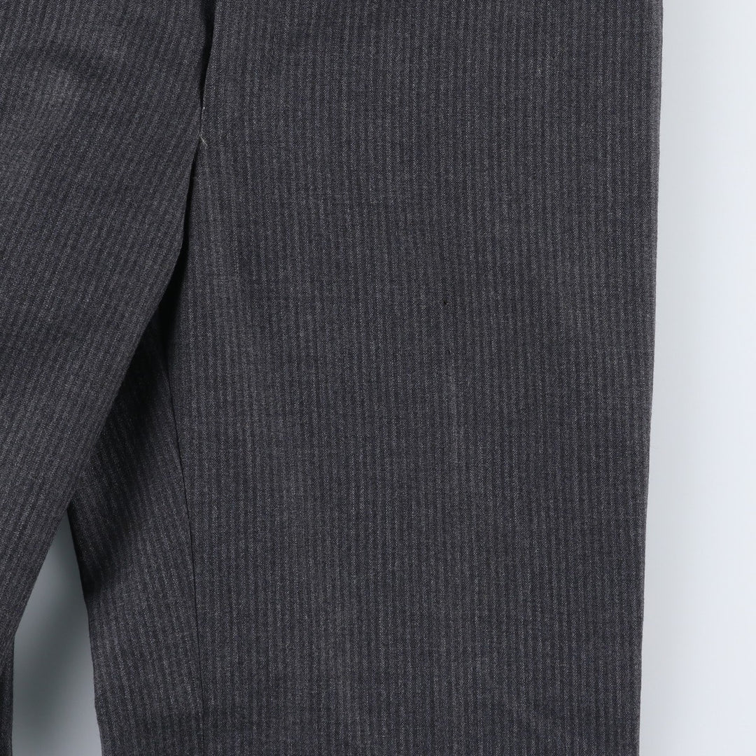 Striped Pattern Wool Slacks Pants, Women's Size L (equivalent to W28), Vintage wool Charcoal Vintage Second Hand