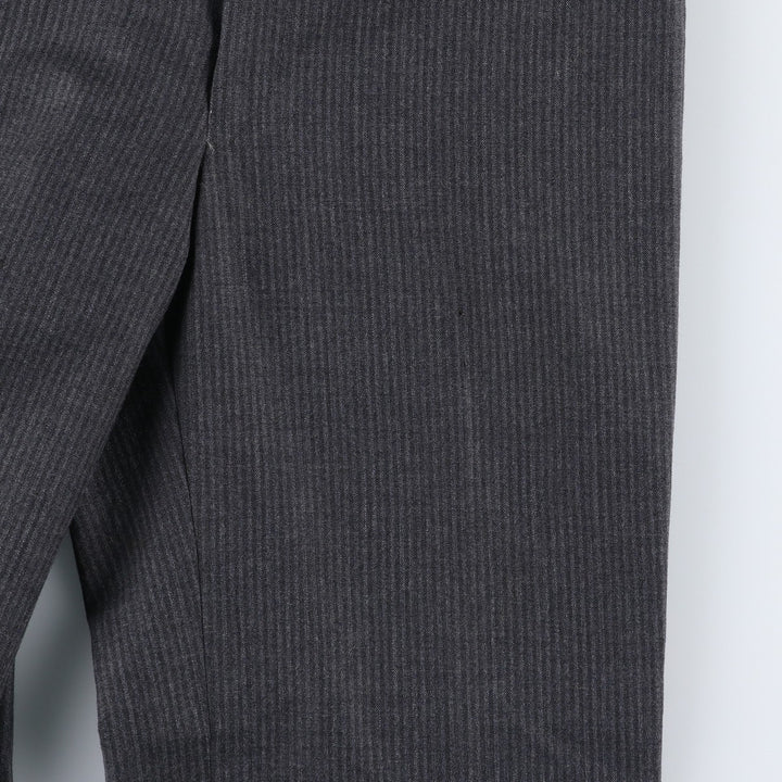 Striped Pattern Wool Slacks Pants, Women's Size L (equivalent to W28), Vintage wool Charcoal Vintage Second Hand