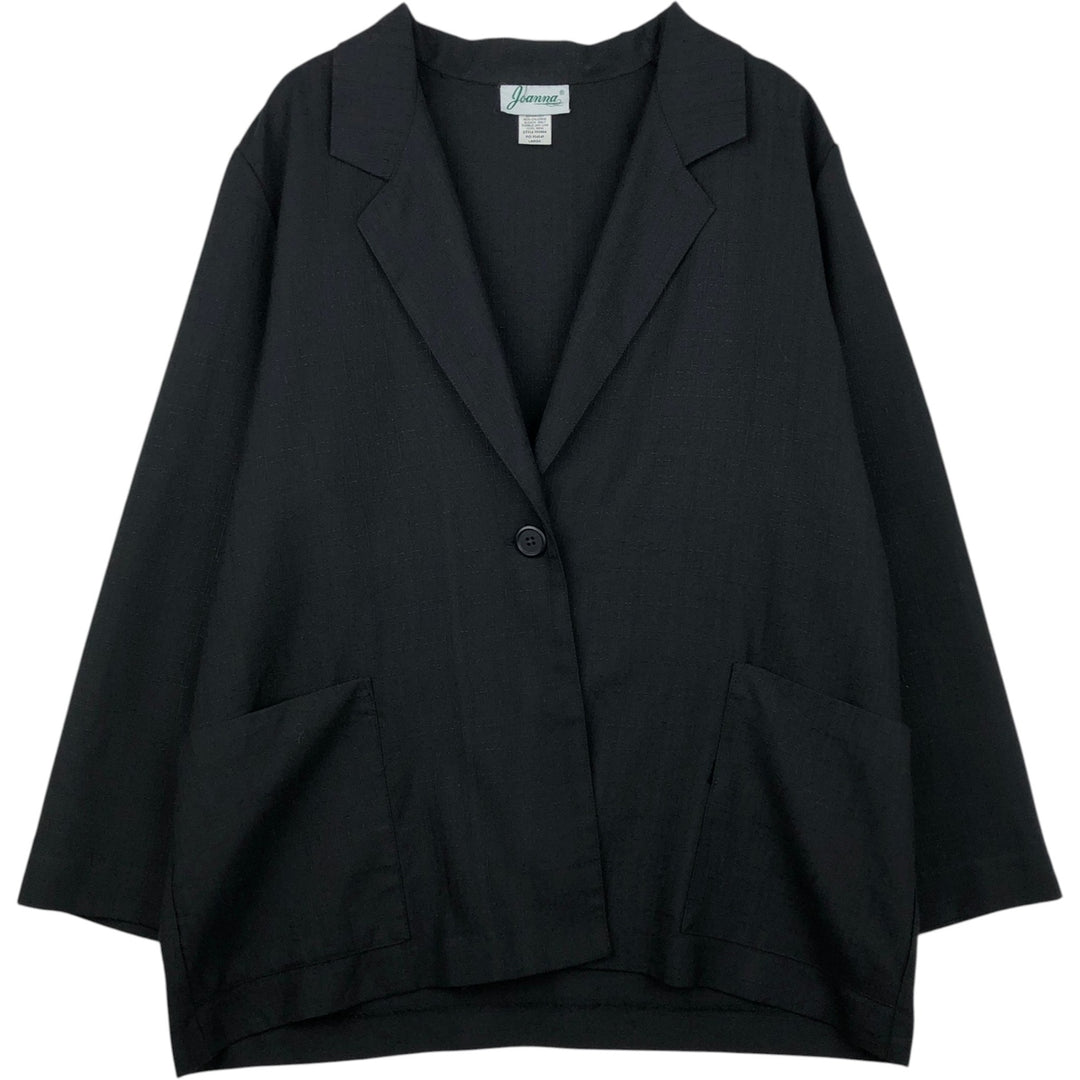 Joanna Wool Tailored Jacket, Women's Size L (approx.) polyester black type Vintage Second Hand