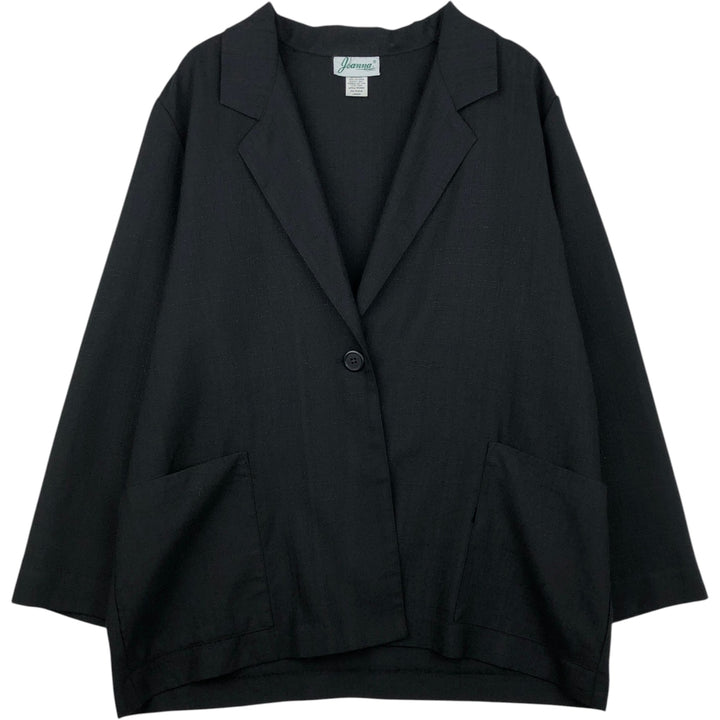 Joanna Wool Tailored Jacket, Women's Size L (approx.) polyester black type Vintage Second Hand