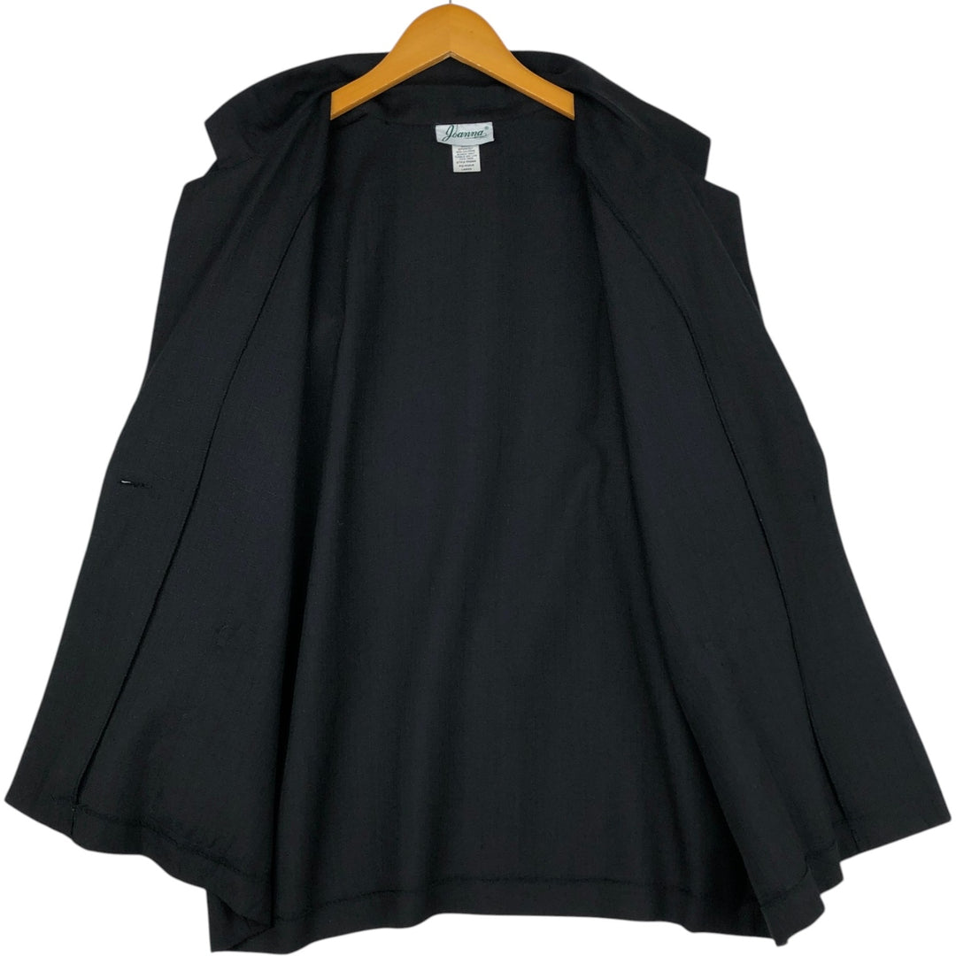 Joanna Wool Tailored Jacket, Women's Size L (approx.) polyester black type Vintage Second Hand