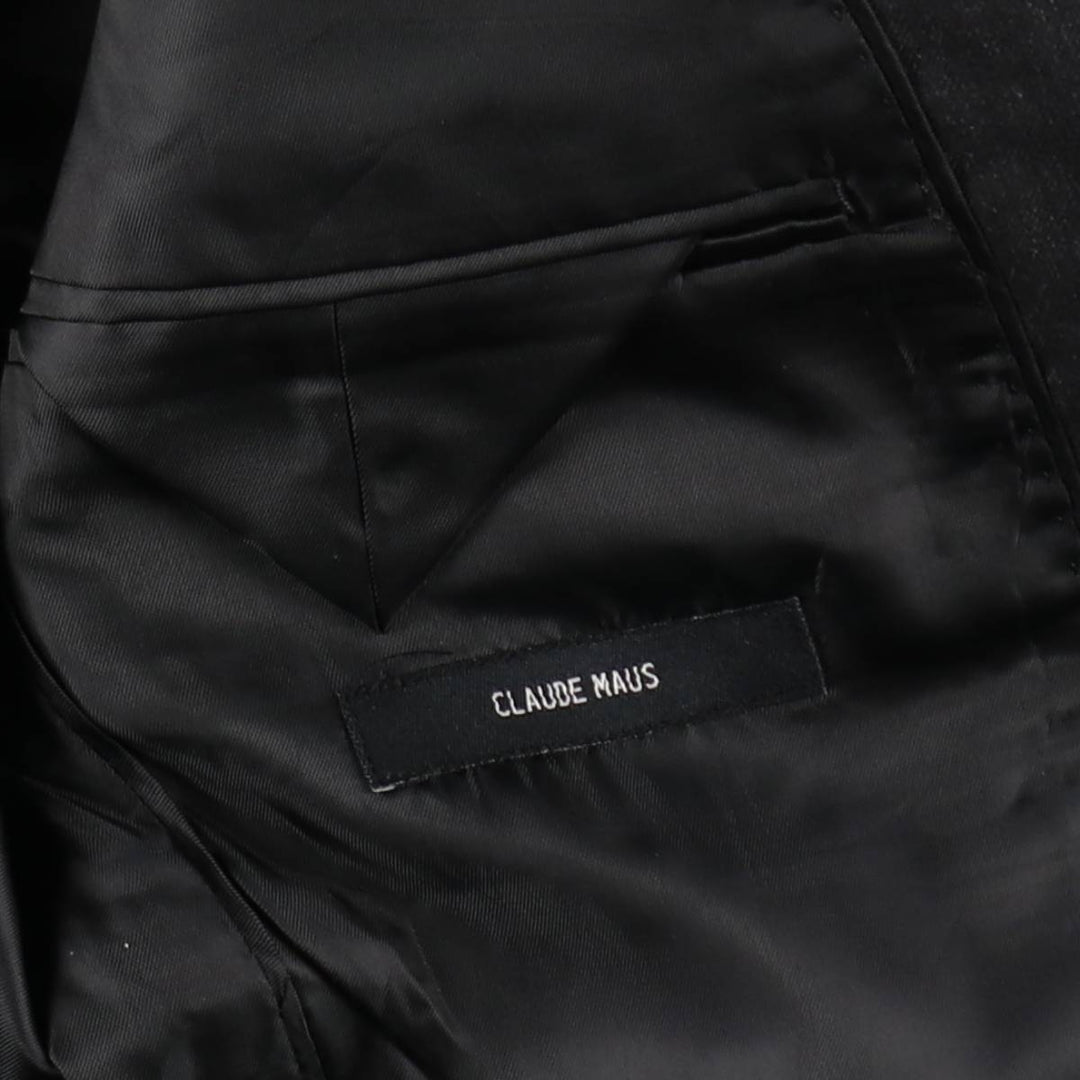 CLAUDE MAUS Wool Tailored Jacket, Women's Size M (approx.) Merino wool Charcoal Vintage Second Hand