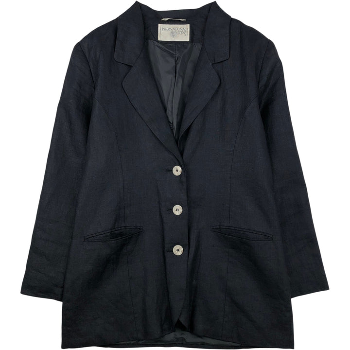 INTERNATIONAL SCENE Blazer Tailored Jacket, Made in Russia, Women's Size M (approx.) unclear black type Vintage Second Hand