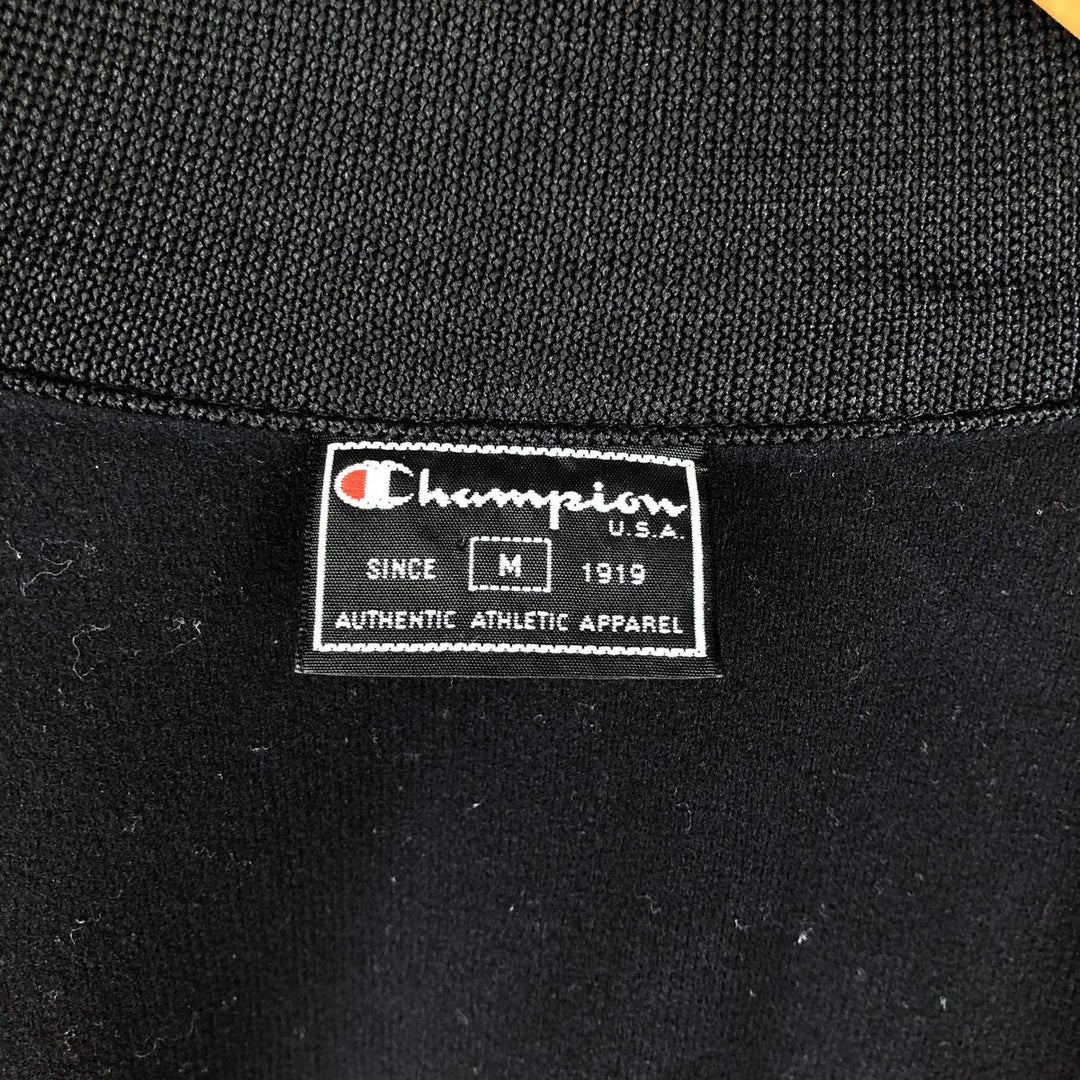 Champion AUTHENTIC ATHLETIC APPAREL Jersey Track Jacket, Women's Size M (approx.) polyester black type Vintage Second Hand