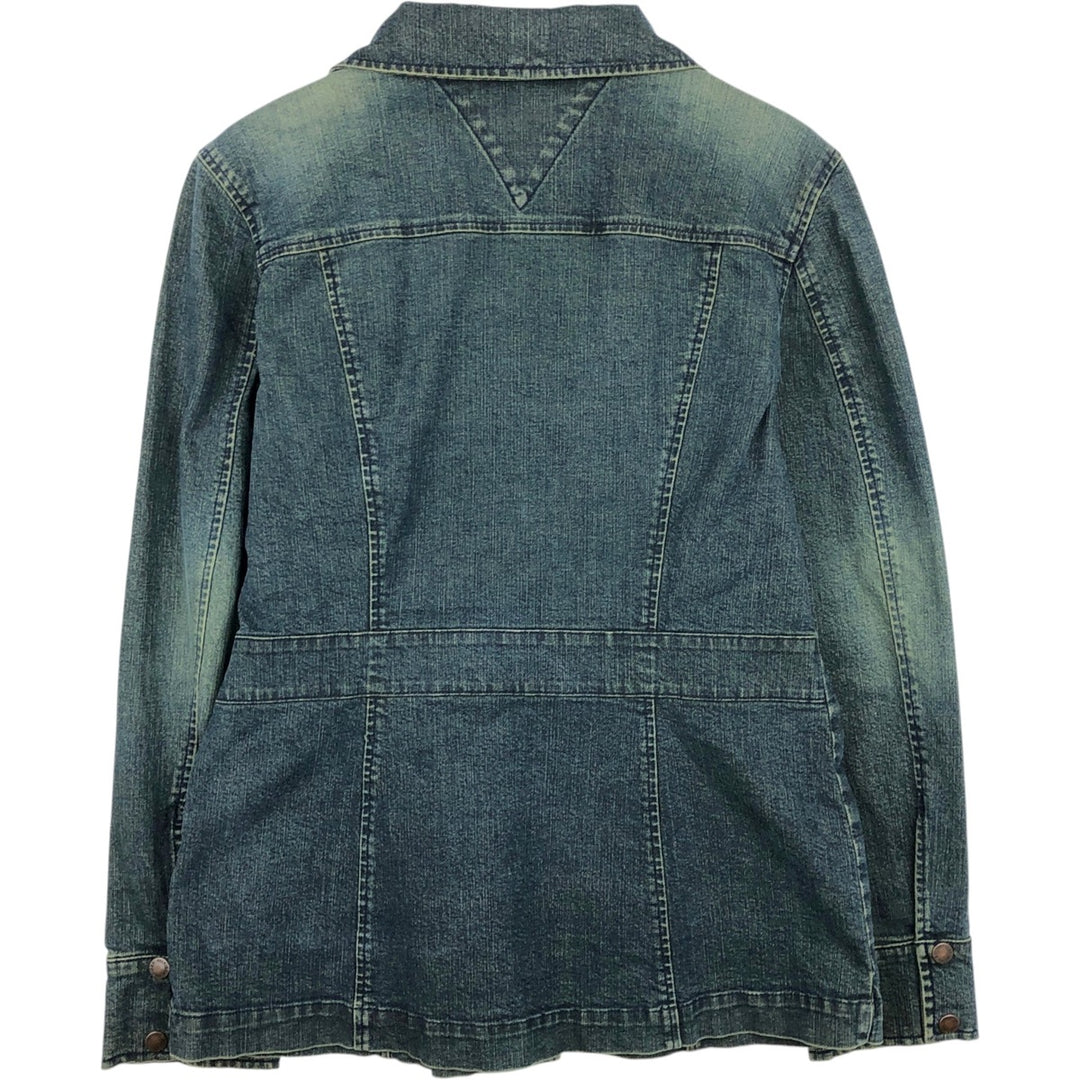 2000'S Tommy Hilfiger denim tailored jacket, women's size M (approx.) cotton blue type Vintage Second Hand