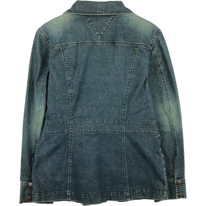 2000'S Tommy Hilfiger denim tailored jacket, women's size M (approx.) cotton blue type Vintage Second Hand