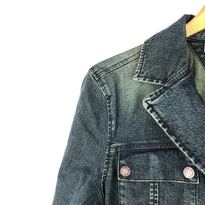 2000'S Tommy Hilfiger denim tailored jacket, women's size M (approx.) cotton blue type Vintage Second Hand