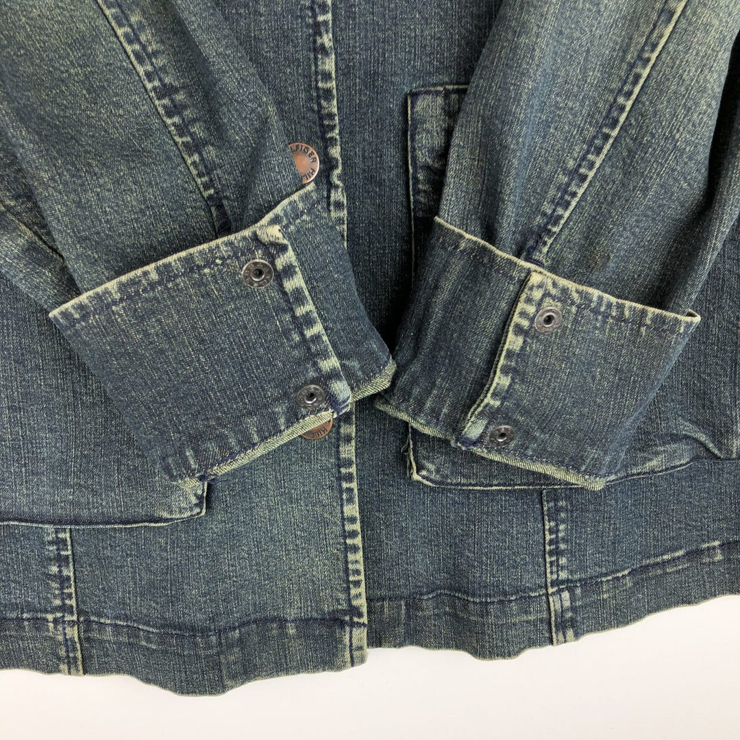 2000'S Tommy Hilfiger denim tailored jacket, women's size M (approx.) cotton blue type Vintage Second Hand
