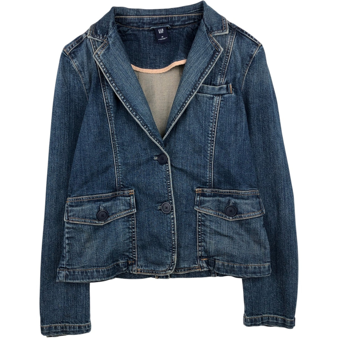 2000'S GAP denim tailored jacket, women's size M (approx.) cotton blue type Vintage Second Hand