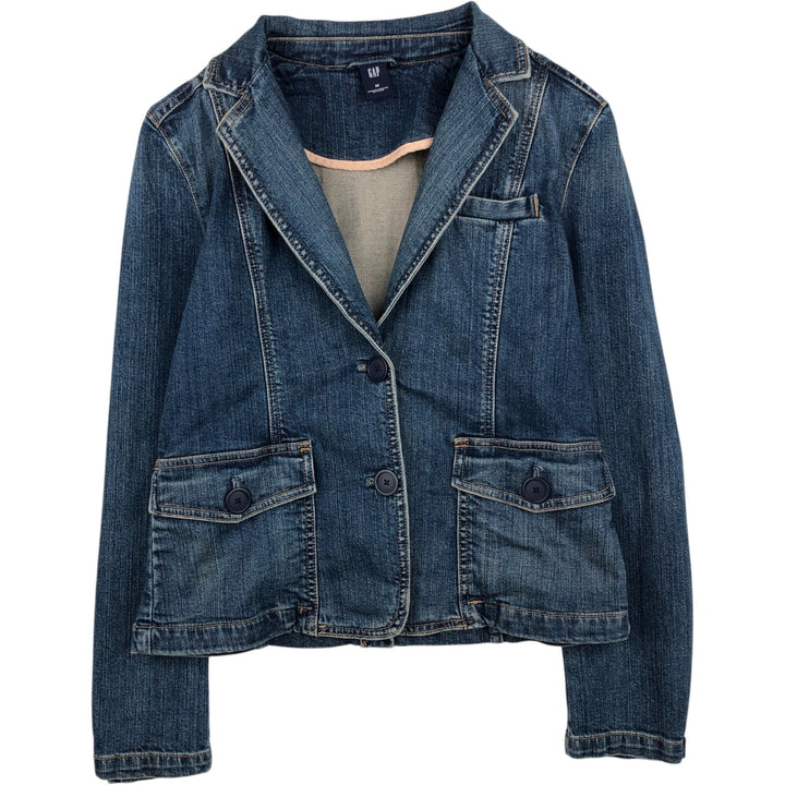 2000'S GAP denim tailored jacket, women's size M (approx.) cotton blue type Vintage Second Hand