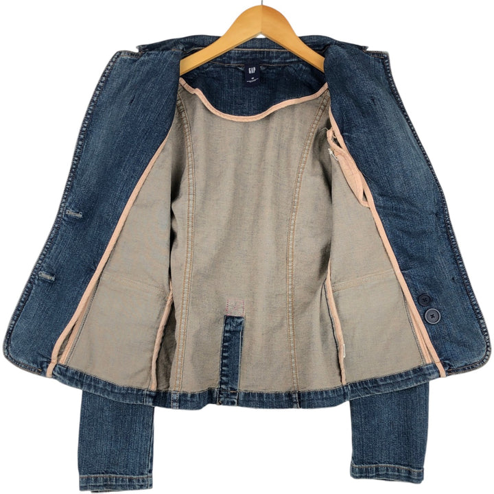 2000'S GAP denim tailored jacket, women's size M (approx.) cotton blue type Vintage Second Hand