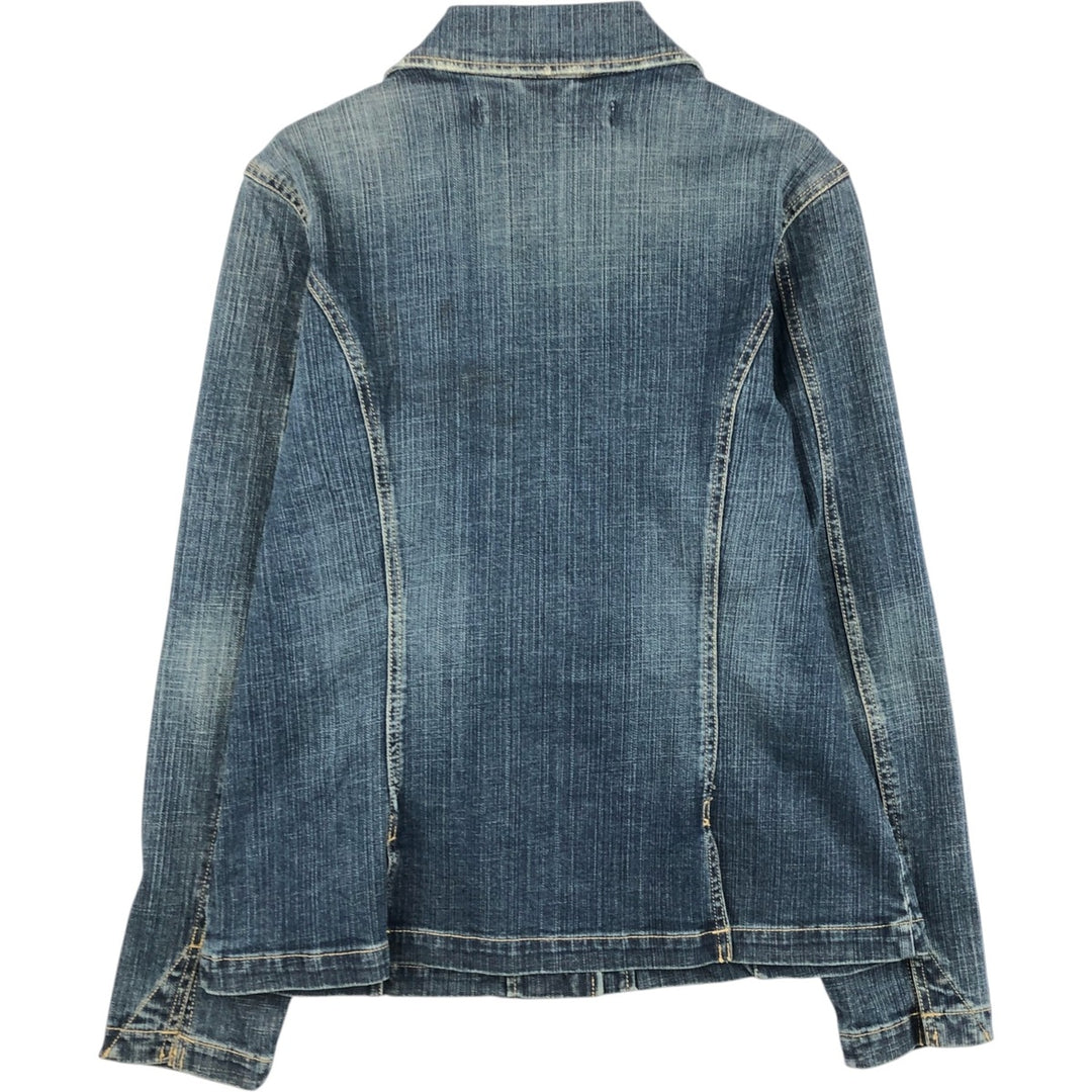 Jeanstar denim tailored jacket, women's size L (approx.) cotton blue type Vintage Second Hand