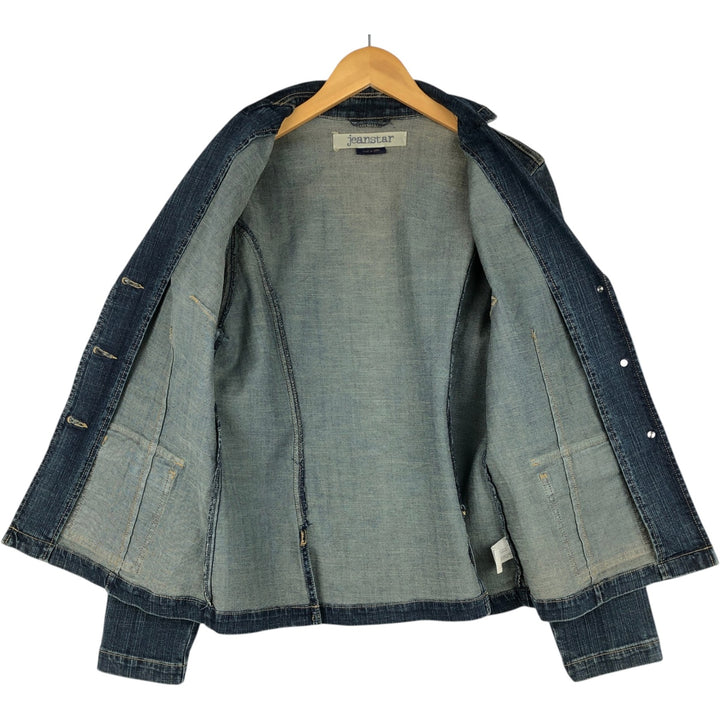 Jeanstar denim tailored jacket, women's size L (approx.) cotton blue type Vintage Second Hand