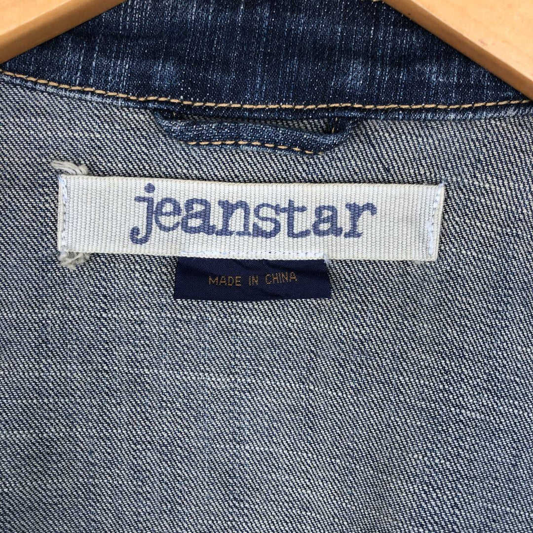 Jeanstar denim tailored jacket, women's size L (approx.) cotton blue type Vintage Second Hand
