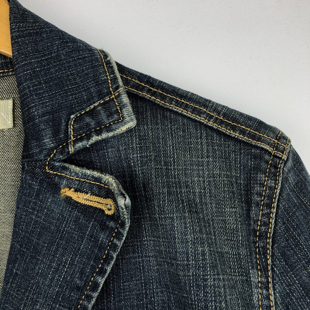 Jeanstar denim tailored jacket, women's size L (approx.) cotton blue type Vintage Second Hand