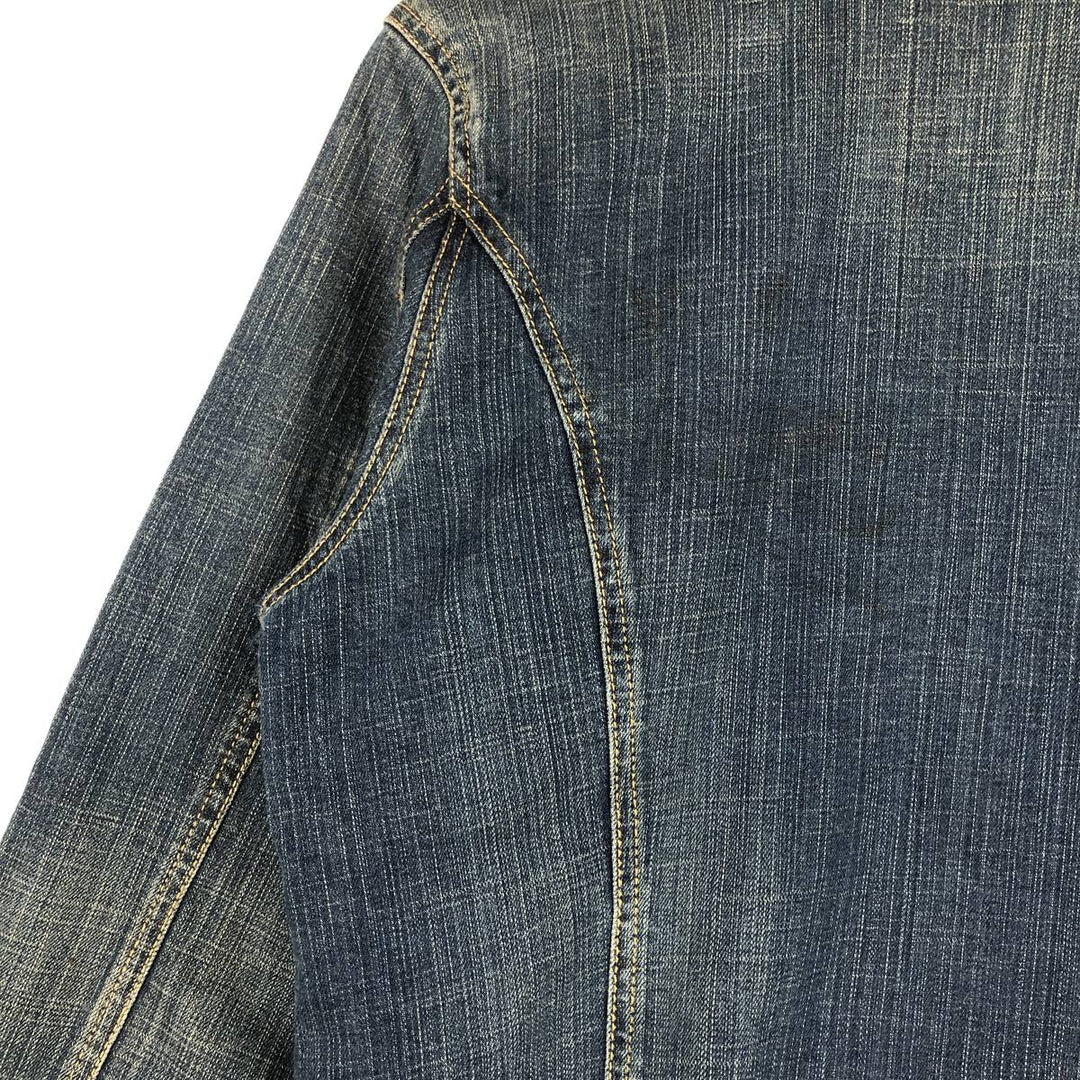 Jeanstar denim tailored jacket, women's size L (approx.) cotton blue type Vintage Second Hand