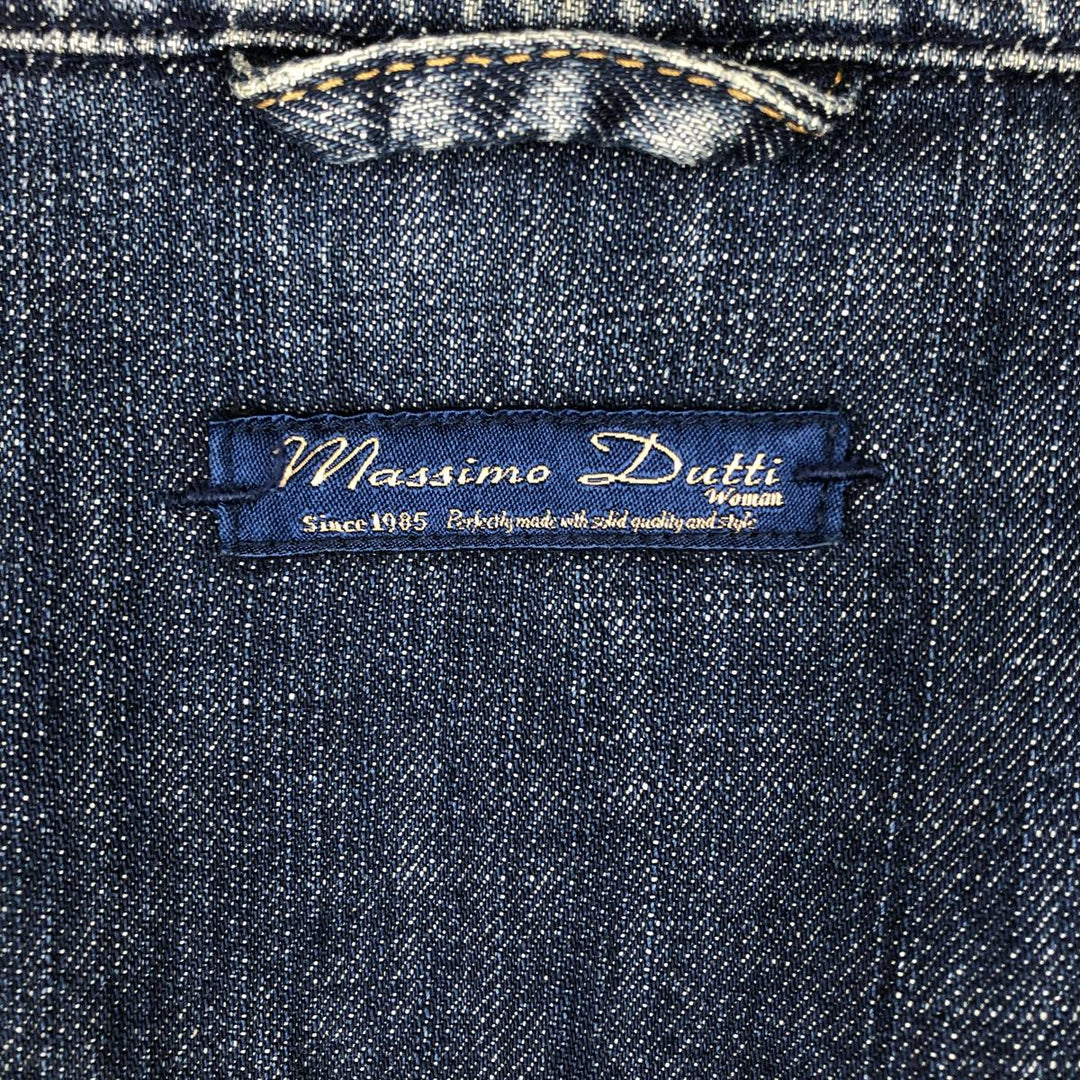 Massimo Dutti denim tailored jacket, women's size S (approx.) cotton blue type Vintage Second Hand