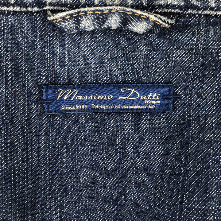 Massimo Dutti denim tailored jacket, women's size S (approx.) cotton blue type Vintage Second Hand