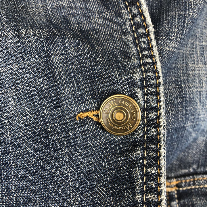 Massimo Dutti denim tailored jacket, women's size S (approx.) cotton blue type Vintage Second Hand