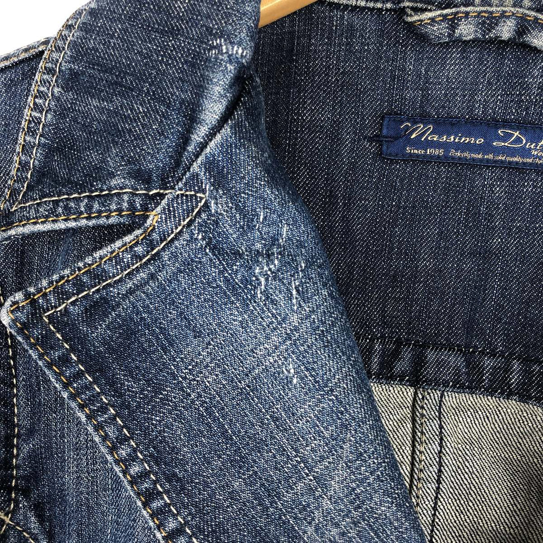 Massimo Dutti denim tailored jacket, women's size S (approx.) cotton blue type Vintage Second Hand