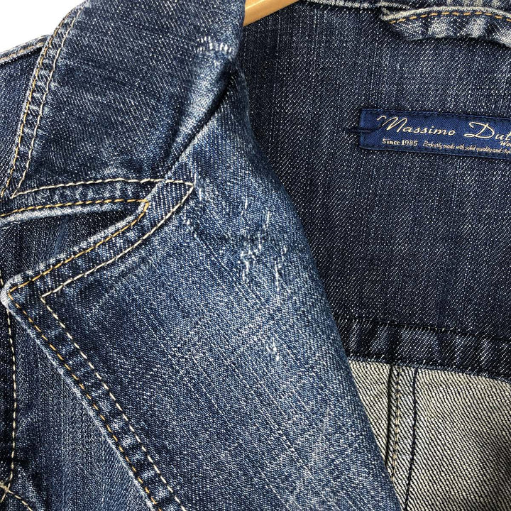Massimo Dutti denim tailored jacket, women's size S (approx.) cotton blue type Vintage Second Hand