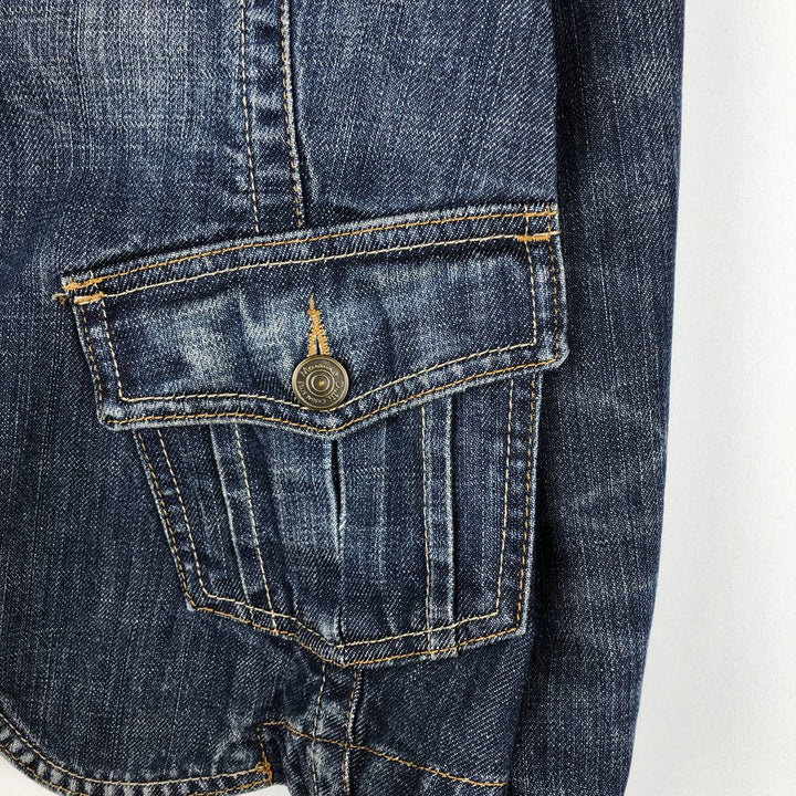 Massimo Dutti denim tailored jacket, women's size S (approx.) cotton blue type Vintage Second Hand