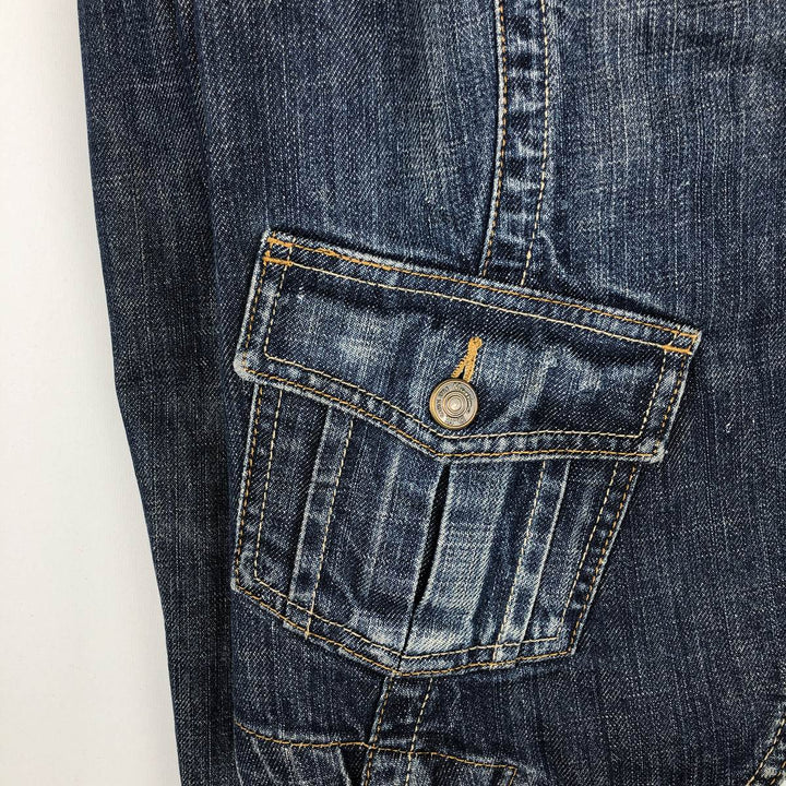 Massimo Dutti denim tailored jacket, women's size S (approx.) cotton blue type Vintage Second Hand