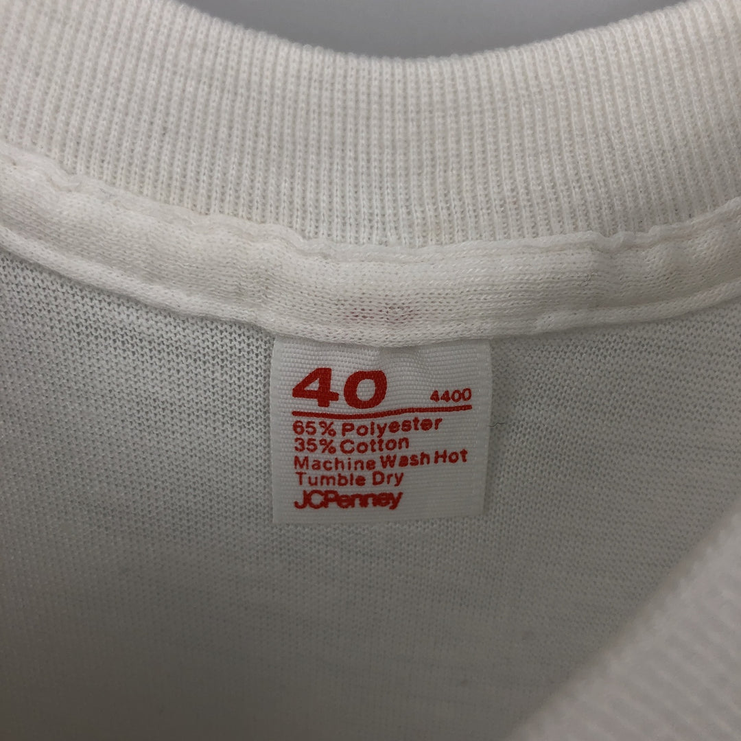 80'S JCPenney Print T-Shirt, Men's Size S (approx.), Vintage polyester white type Vintage Second Hand